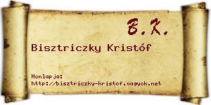 Bisztriczky Kristóf névjegykártya