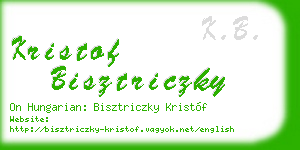 kristof bisztriczky business card